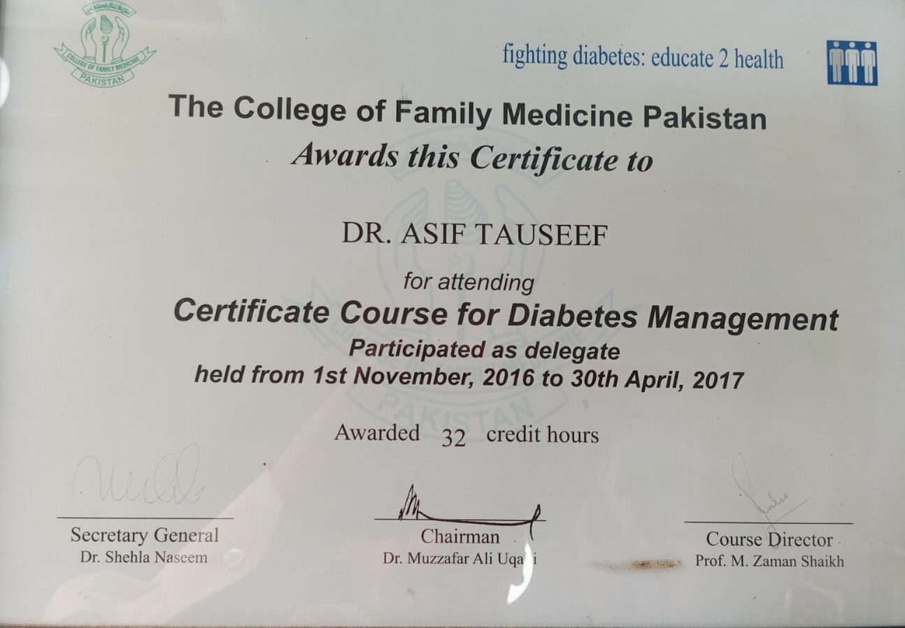 Certificate in Diabetes Management